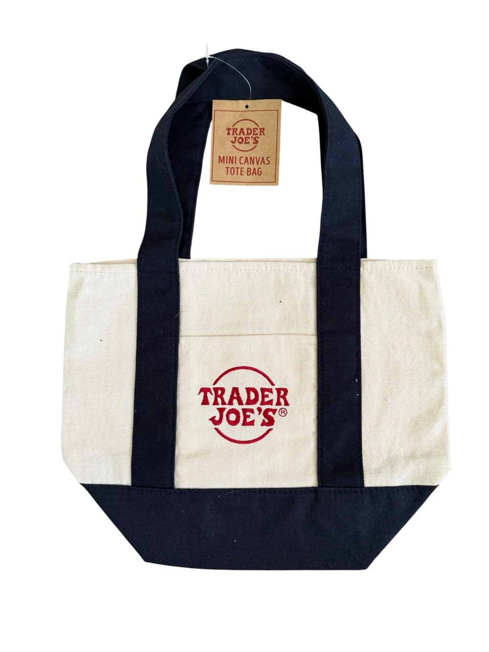 Trader Joe’s Mini Canvas Tote Bag Navy Blue NWT